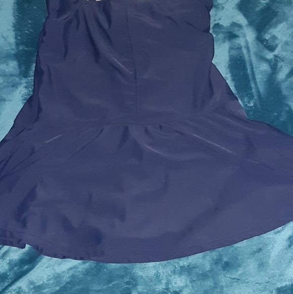 Tropical Escape Navy & White One Piece Swimsuit With Skirted Bottom - Picture 3 of 5